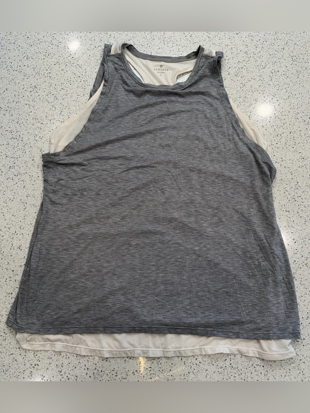 Athleta Gray Double-Layer Tank Top